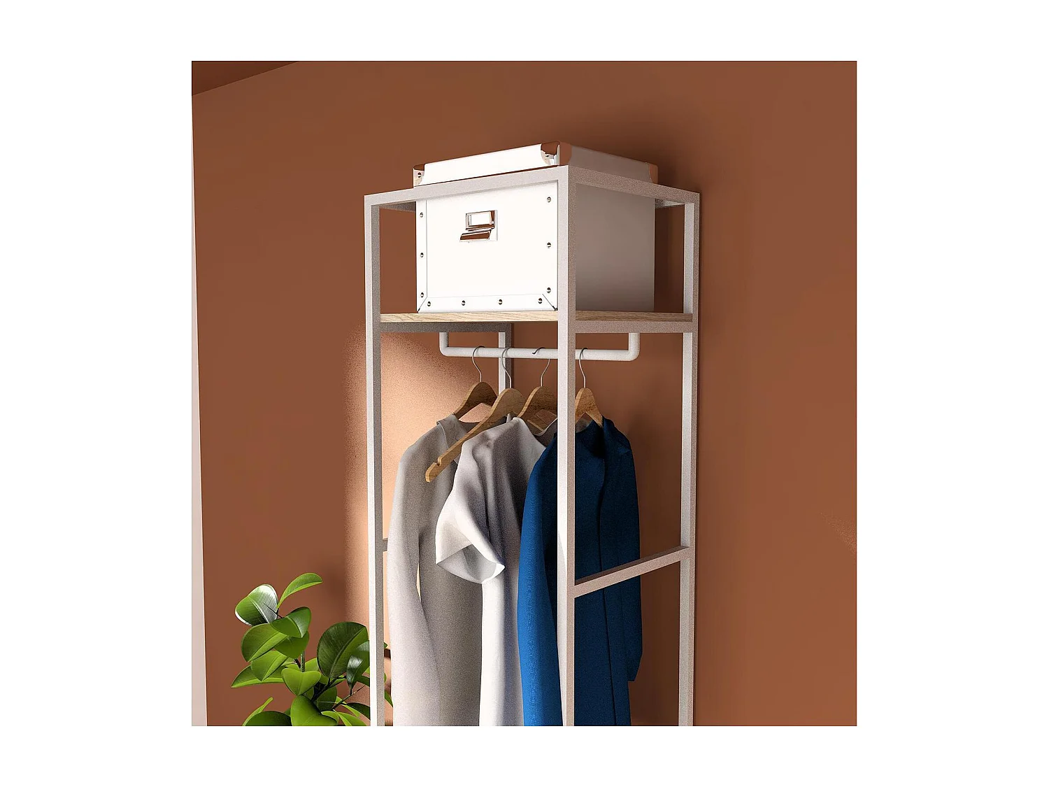 Kleiderständer aus Holz und Metall 50x200cm JUNE