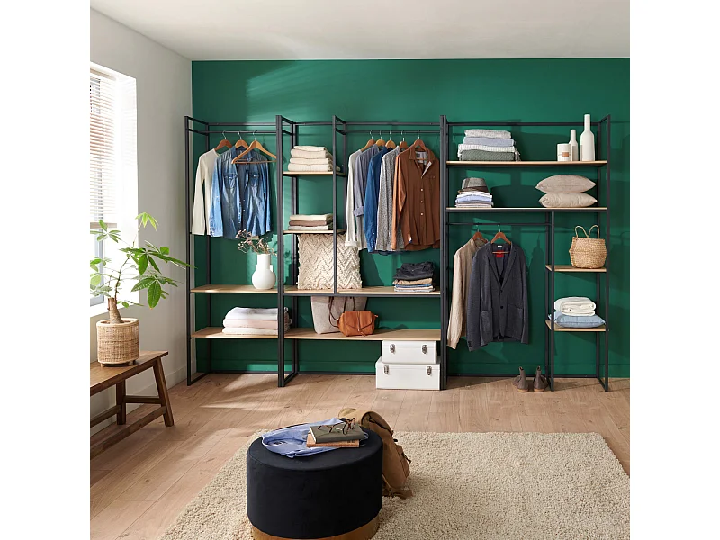 3er-Set ASHTON Kleiderständer aus Holz und Metall