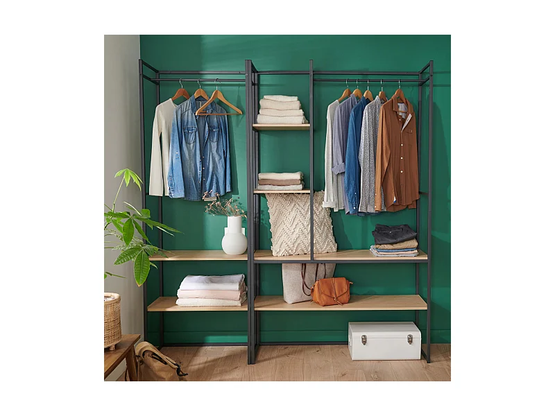 2er-Set ASHTON Kleiderständer aus Holz und Metall