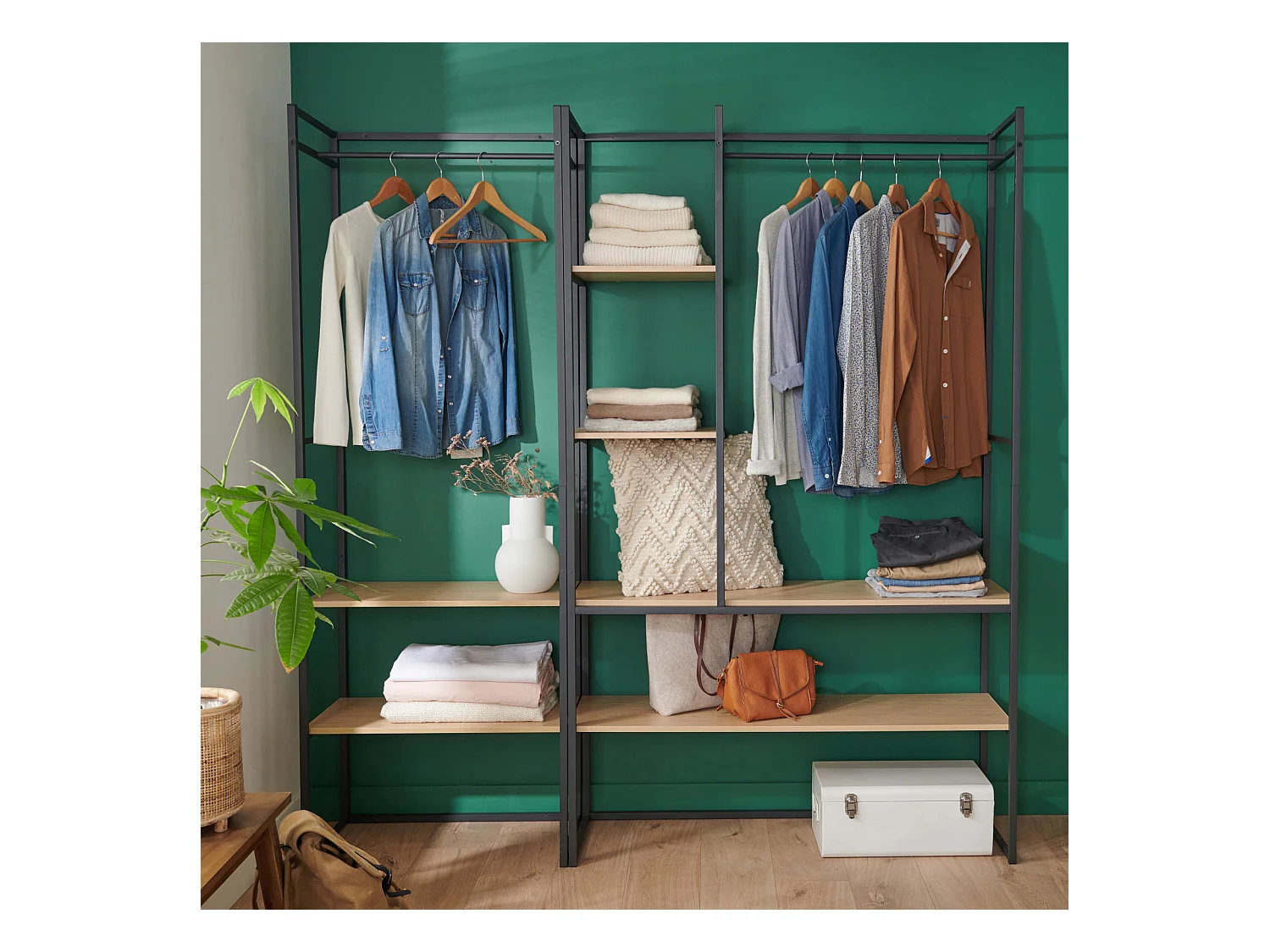 2er-Set ASHTON Kleiderständer aus Holz und Metall