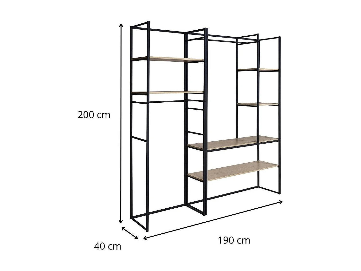 2er-Set ASHTON Kleiderständer aus Holz und Metall