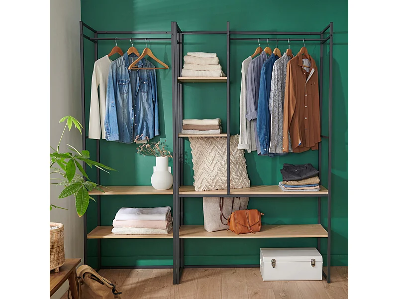 2er-Set ASHTON Kleiderständer aus Holz und Metall