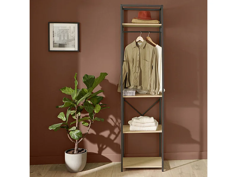 Kleiderständer aus Holz und Metall 50x200cm JUNE