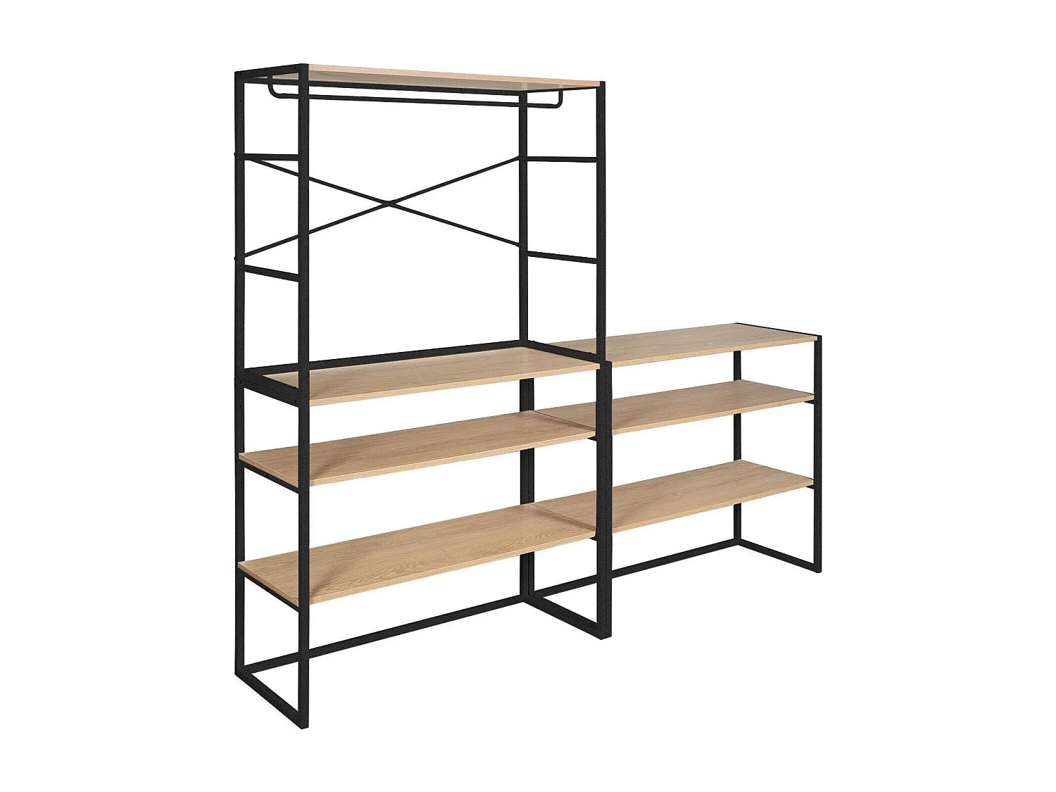 Set van 3 modulaire zolderkledingrekken 300x85cm KADRA