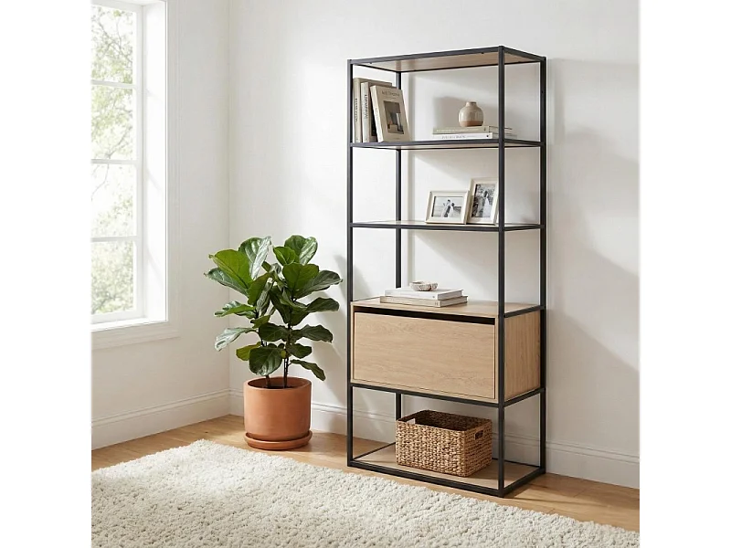 OSLO houten en metalen kledingrek