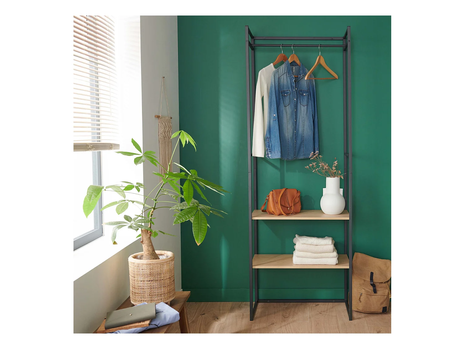 ASHTON Kleiderständer aus Holz und Metall