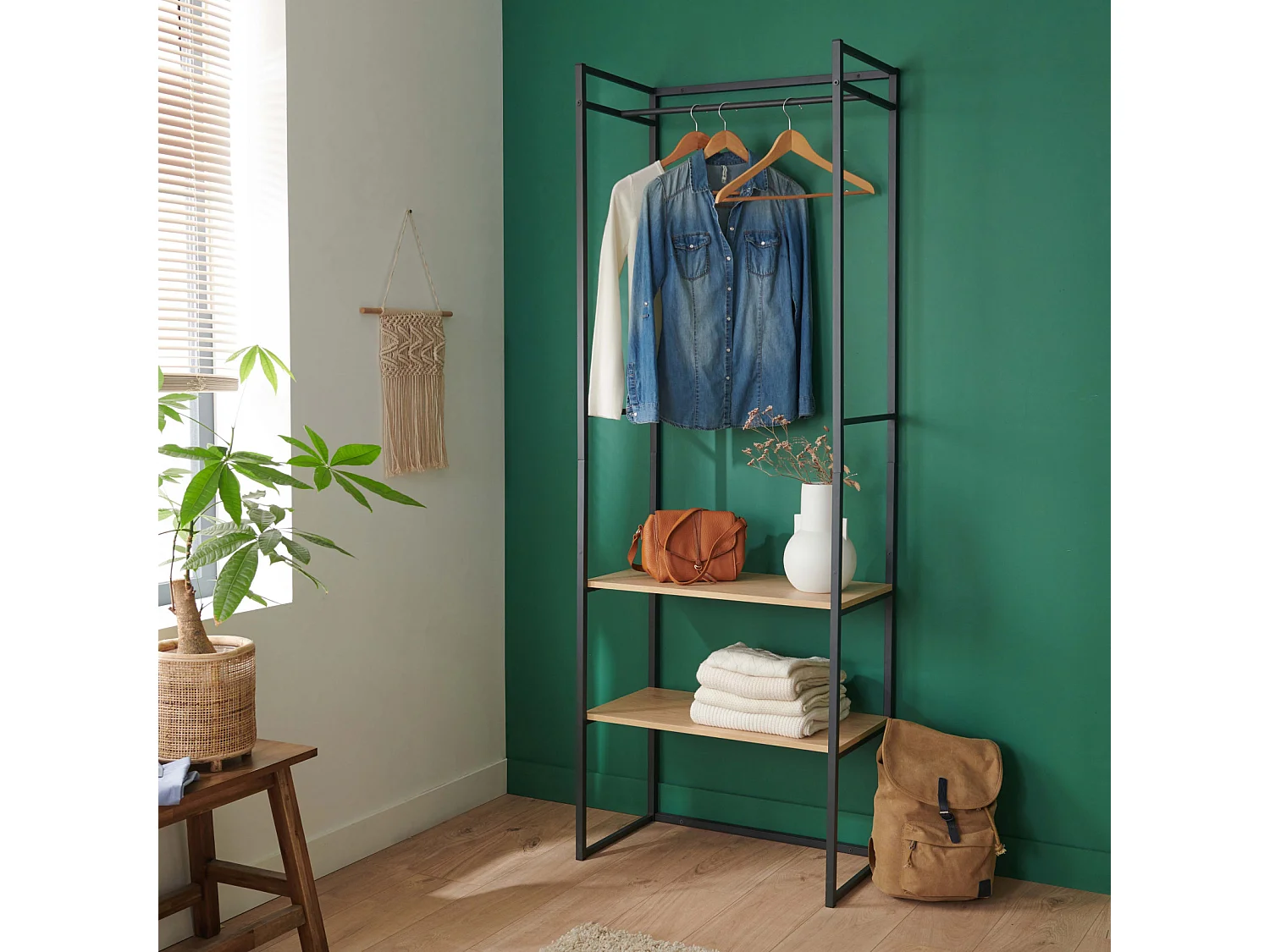 ASHTON Kleiderständer aus Holz und Metall