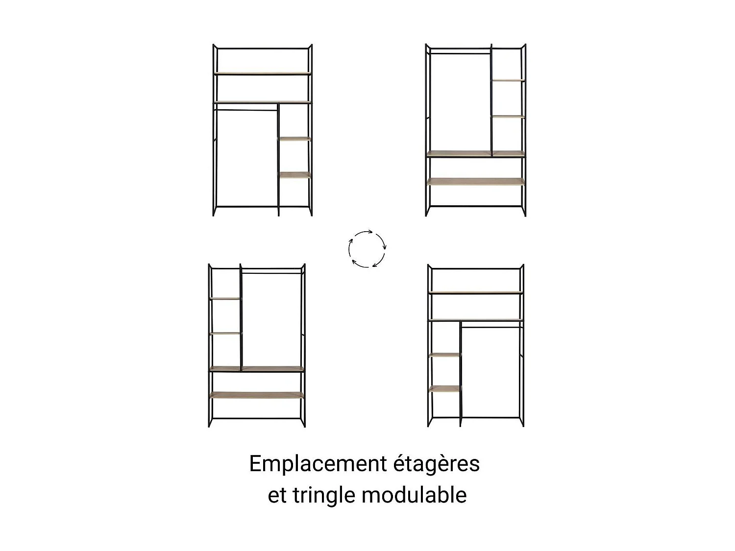 ASHTON houten en metalen kledingrek