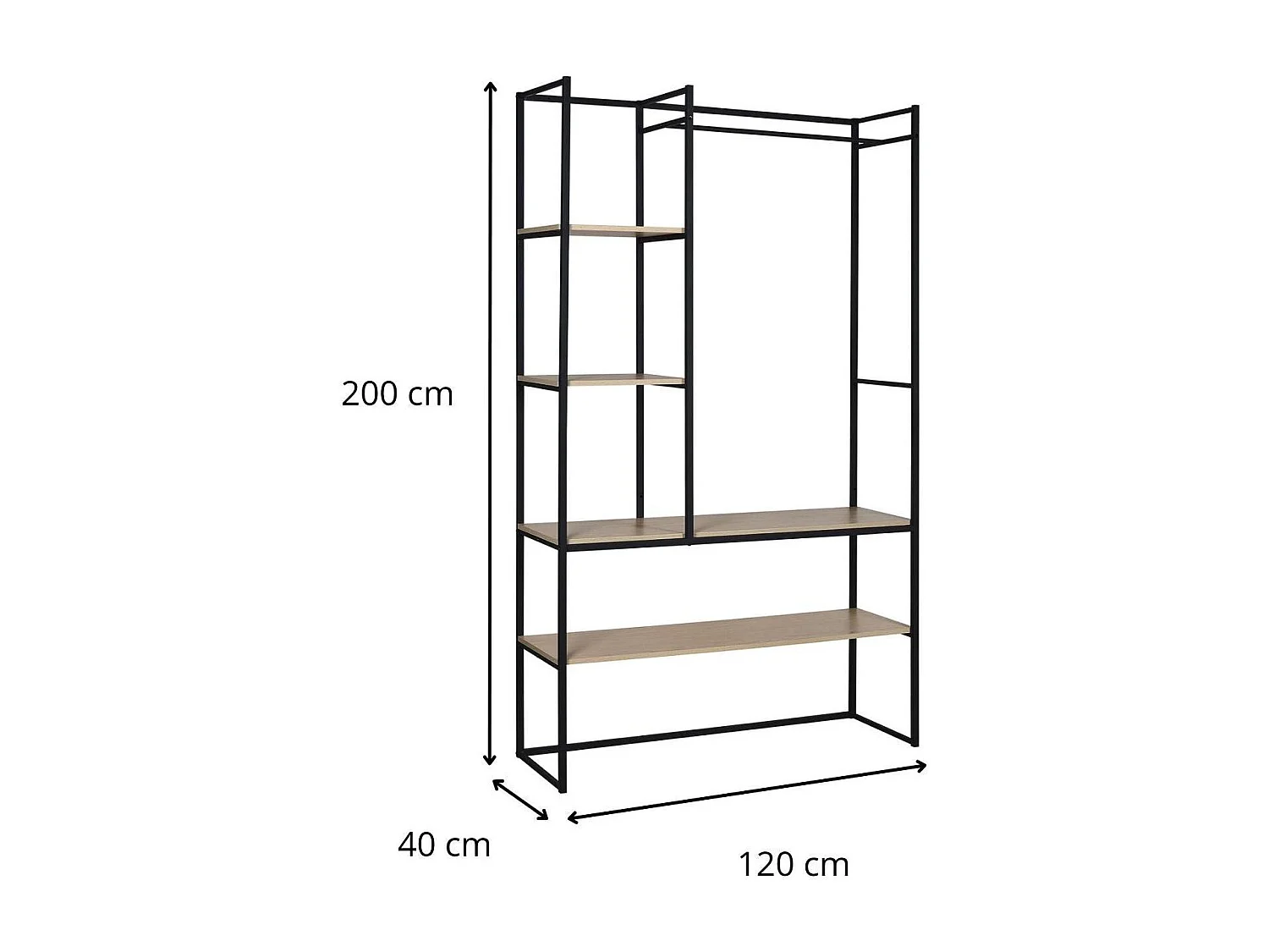 Perchero industrial 120 x 200 cm ASHTON