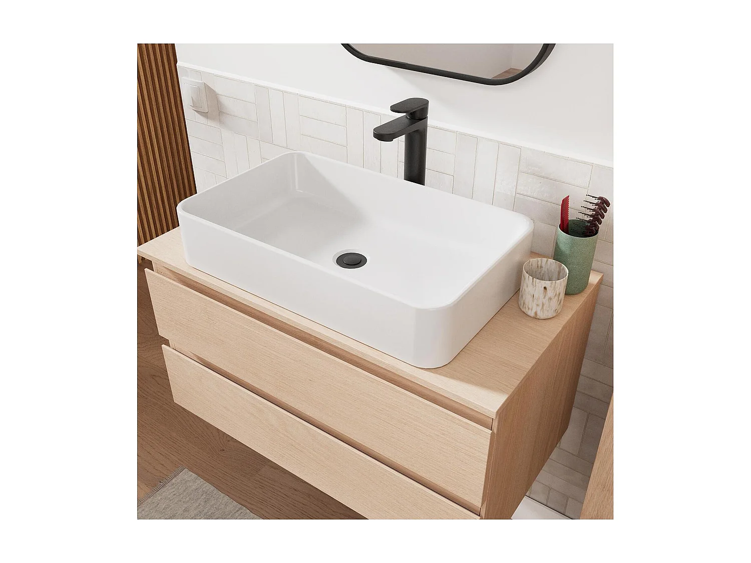 Enkele spoelbakset 80 cm + spoelbak + SORRENTO kraan