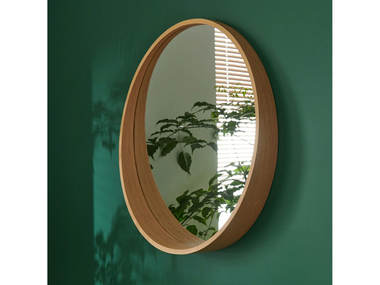 Meuble de Salle De Bain Chêne 120 cm + 2 Miroirs ronds 60 cm + 2 Vasques rondes blanches 37 cm