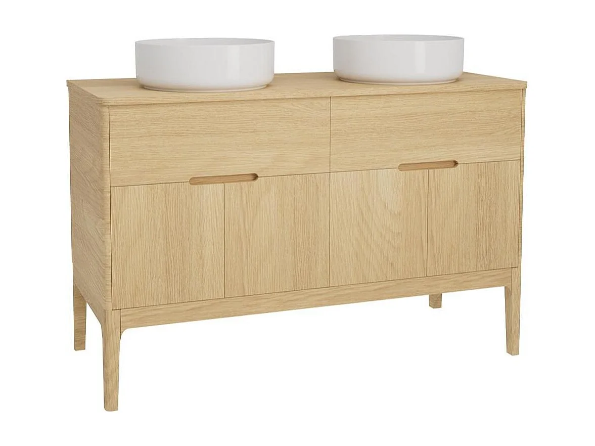 Conjunto mueble doble lavabo 120 cm + lavabo ALASKA