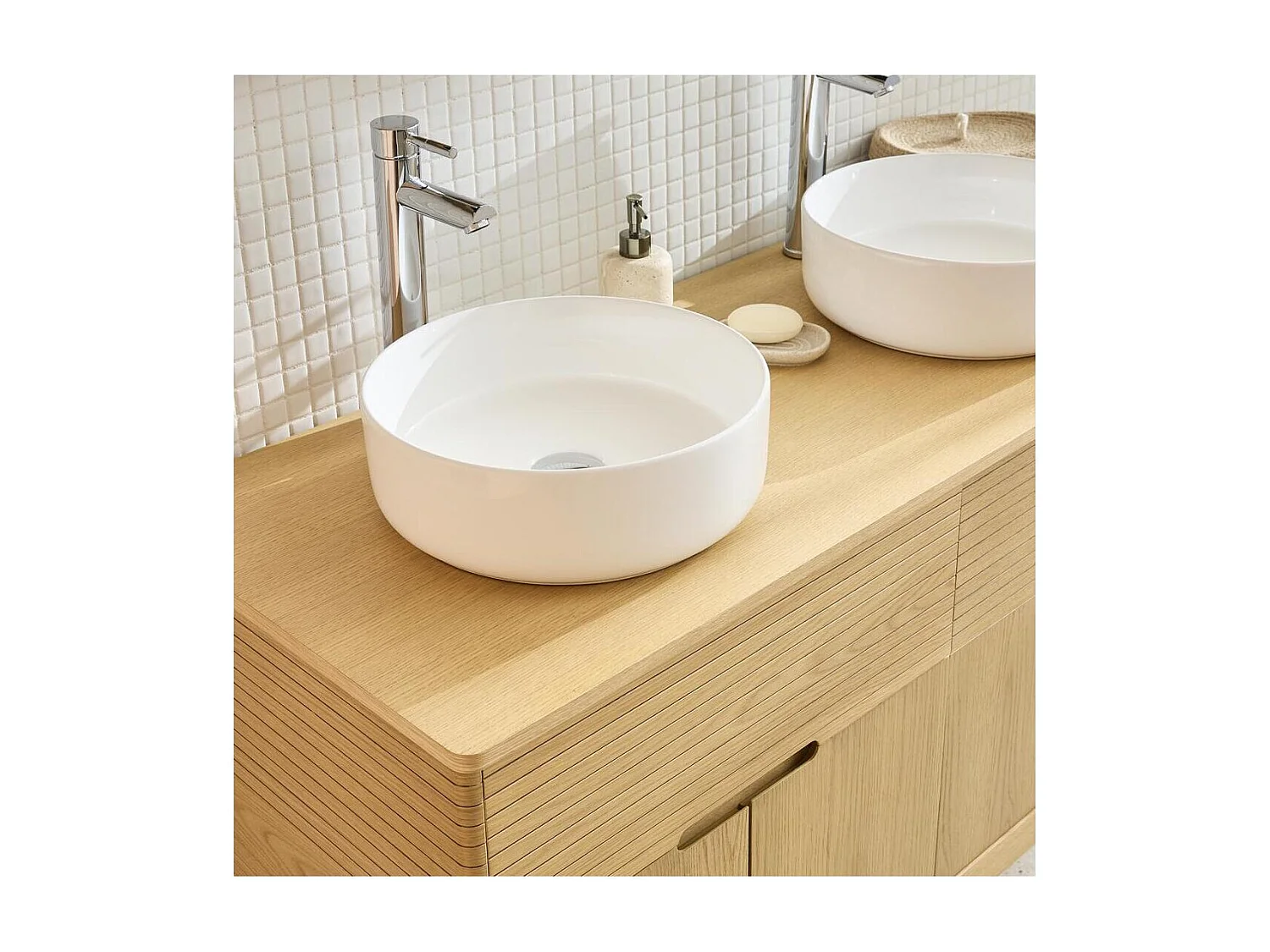 Conjunto mueble doble lavabo 120 cm + lavabo ALASKA