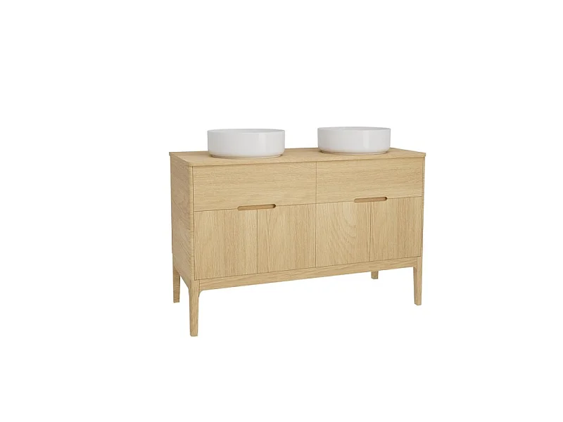 Conjunto mueble doble lavabo 120 cm + lavabo ALASKA