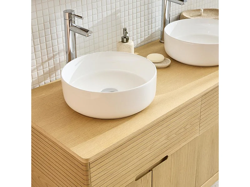 Conjunto mueble doble lavabo 120 cm + lavabo ALASKA