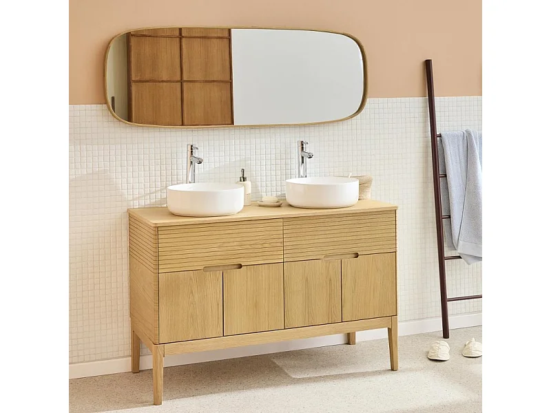 Conjunto mueble doble lavabo 120 cm + lavabo ALASKA