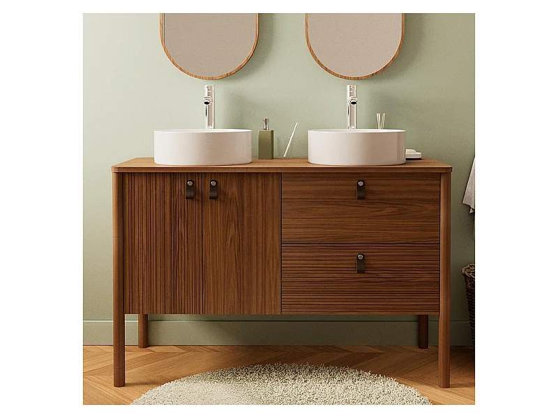 Conjunto mueble doble lavabo 120 cm + lavabos JOY