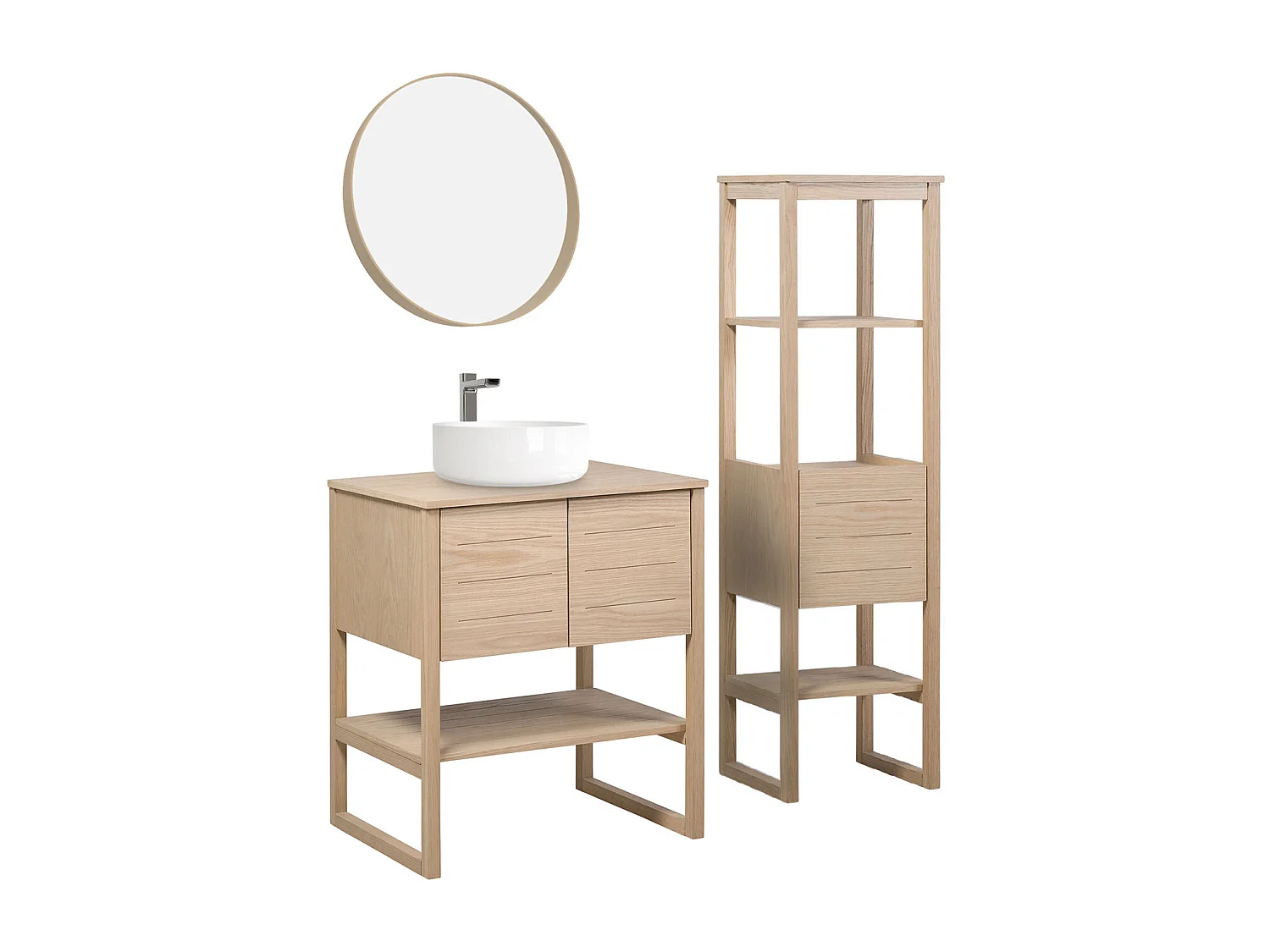 Einzelmöbel + Waschbecken + Spiegel + ATOLL-Säule