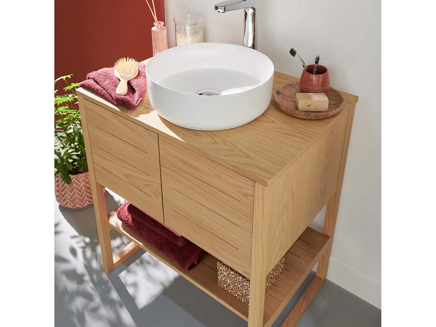 Enkele unit + wastafel + spiegel + ATOLL-kolom