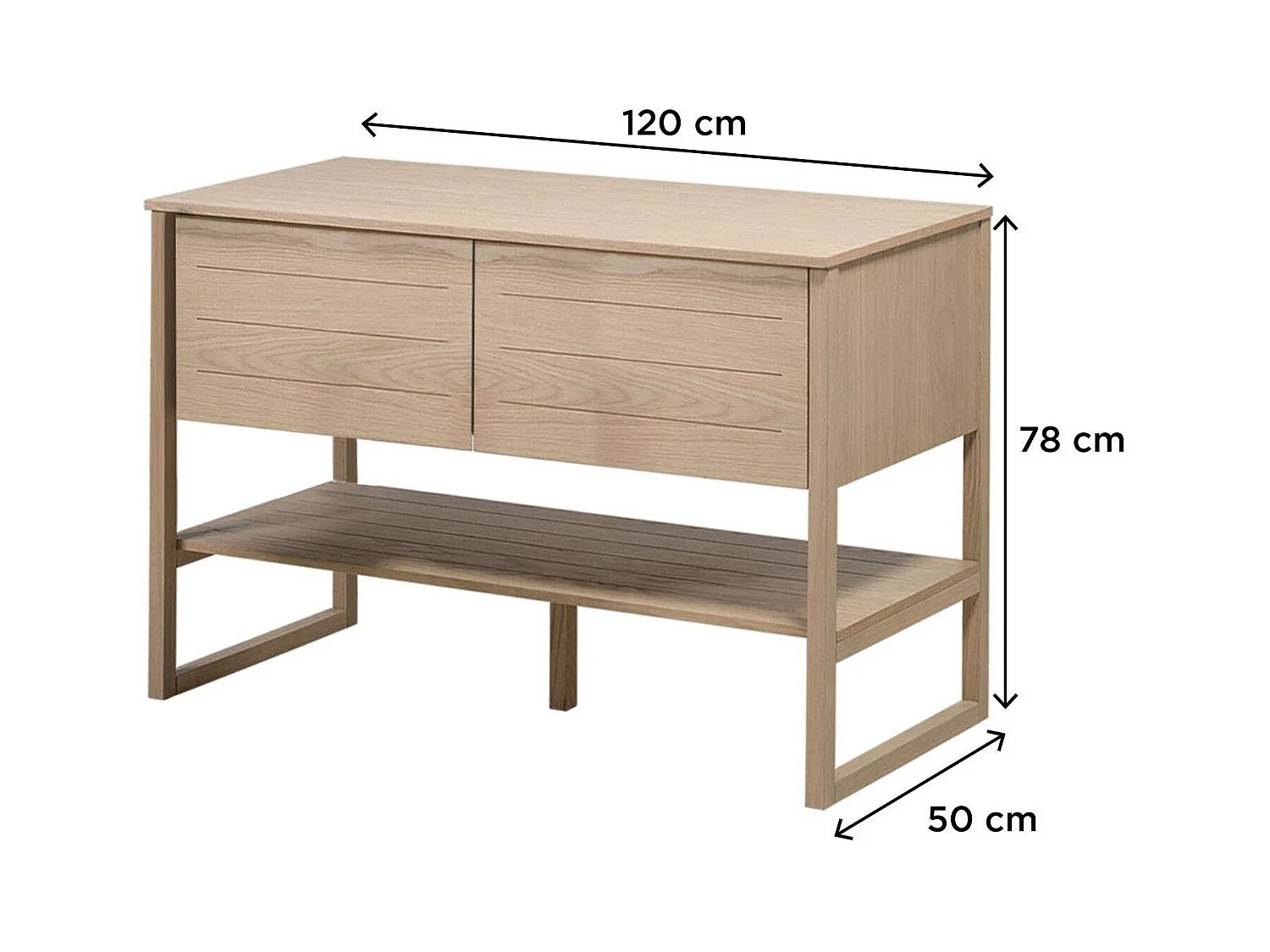 Mueble de lavabo doble + lavabo + espejo ATOLL