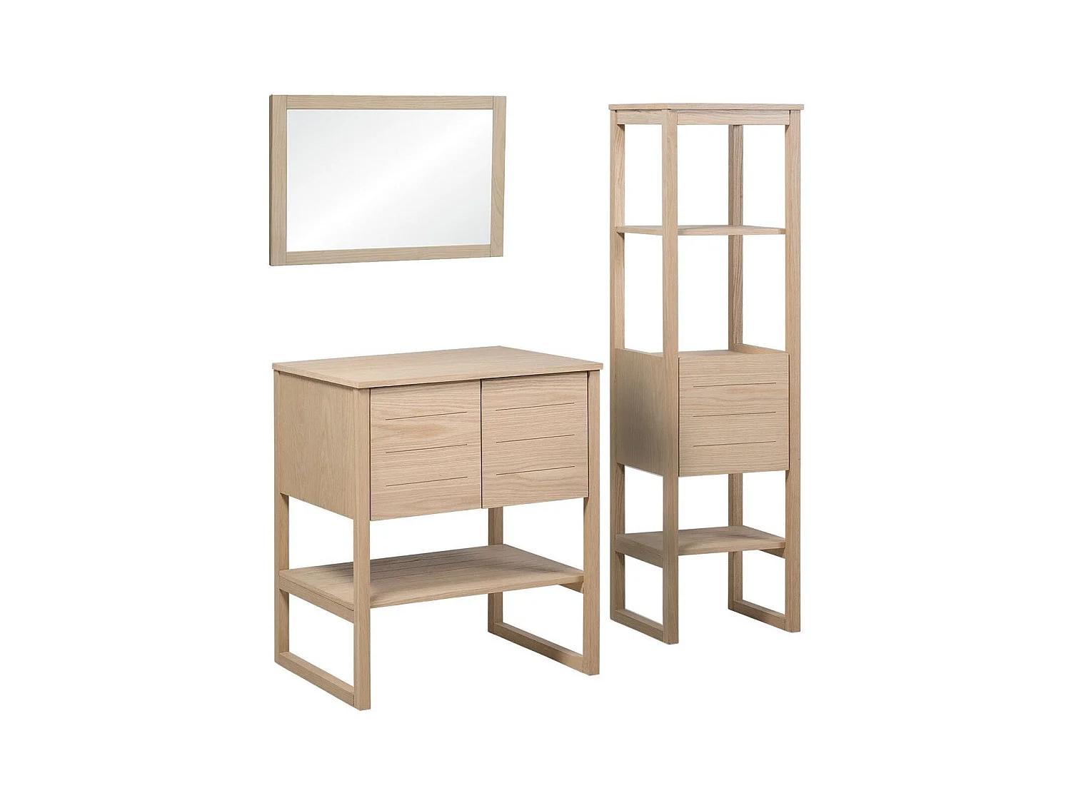 Mueble individual + lavabo + espejo + columna ATOLL