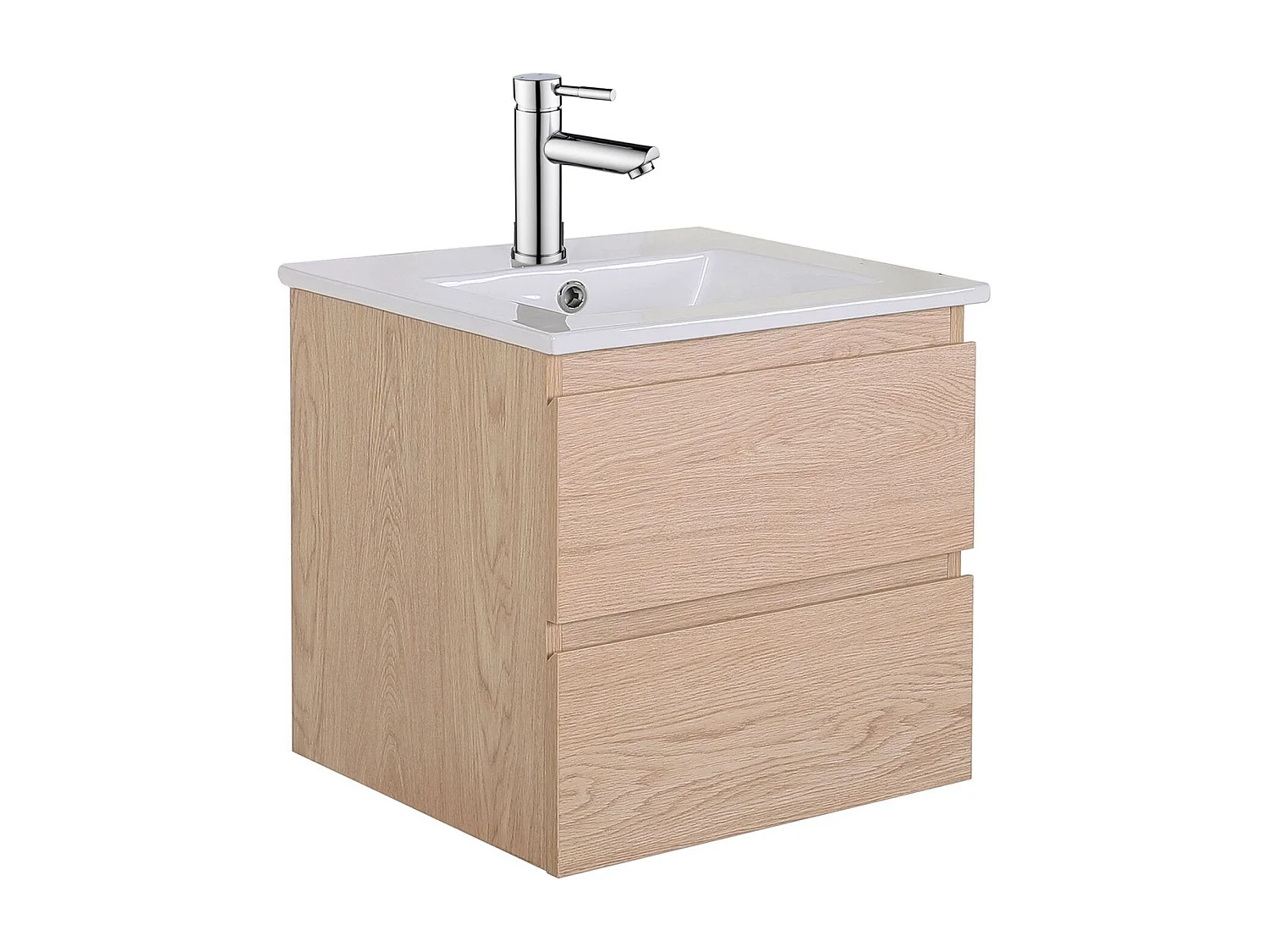 Waschtischunterschrank mit Einzelwaschbecken 45 cm + SORRENTO-Armatur