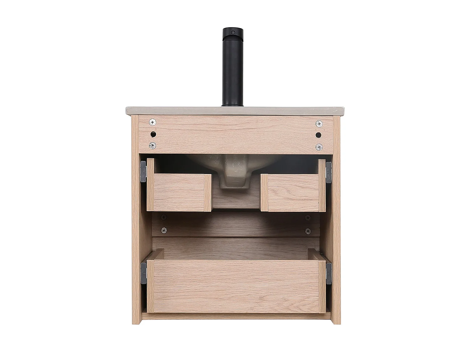 SORRENTO mueble lavabo 45cm roble decoración + lavabo + grifo cromado