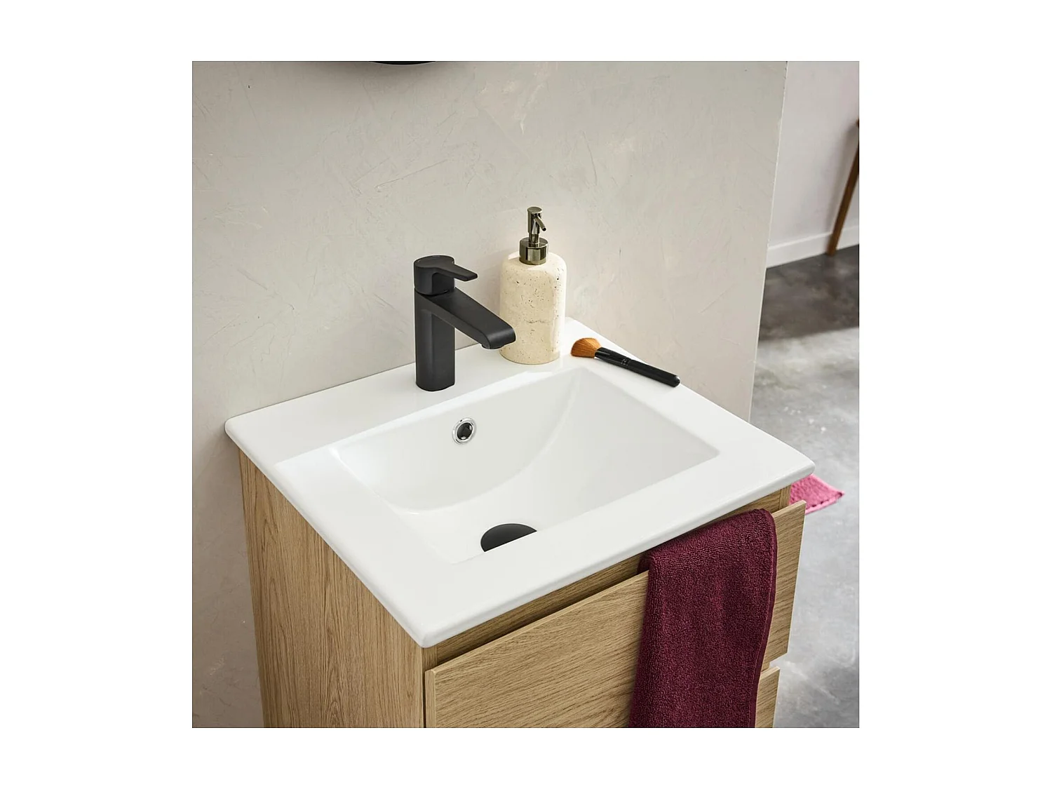 Enkele unit + wastafel + kraan + spiegel SORRENTO