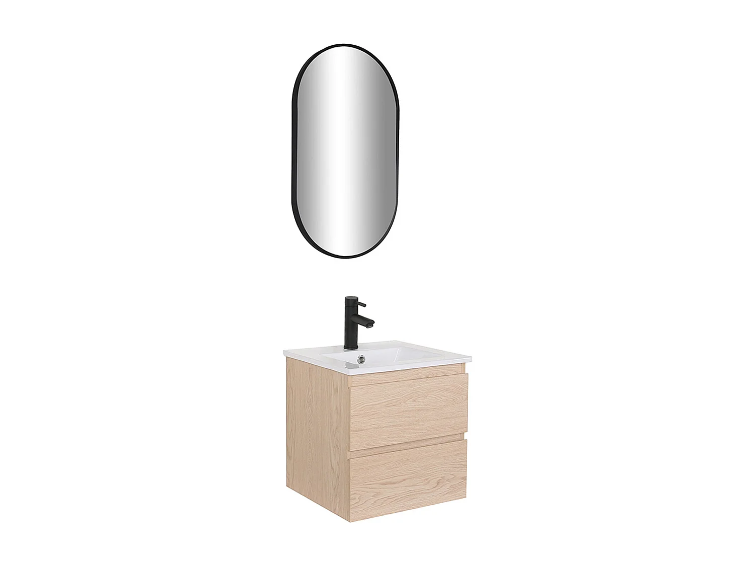 Mueble individual + lavabo + grifo + espejo SORRENTO