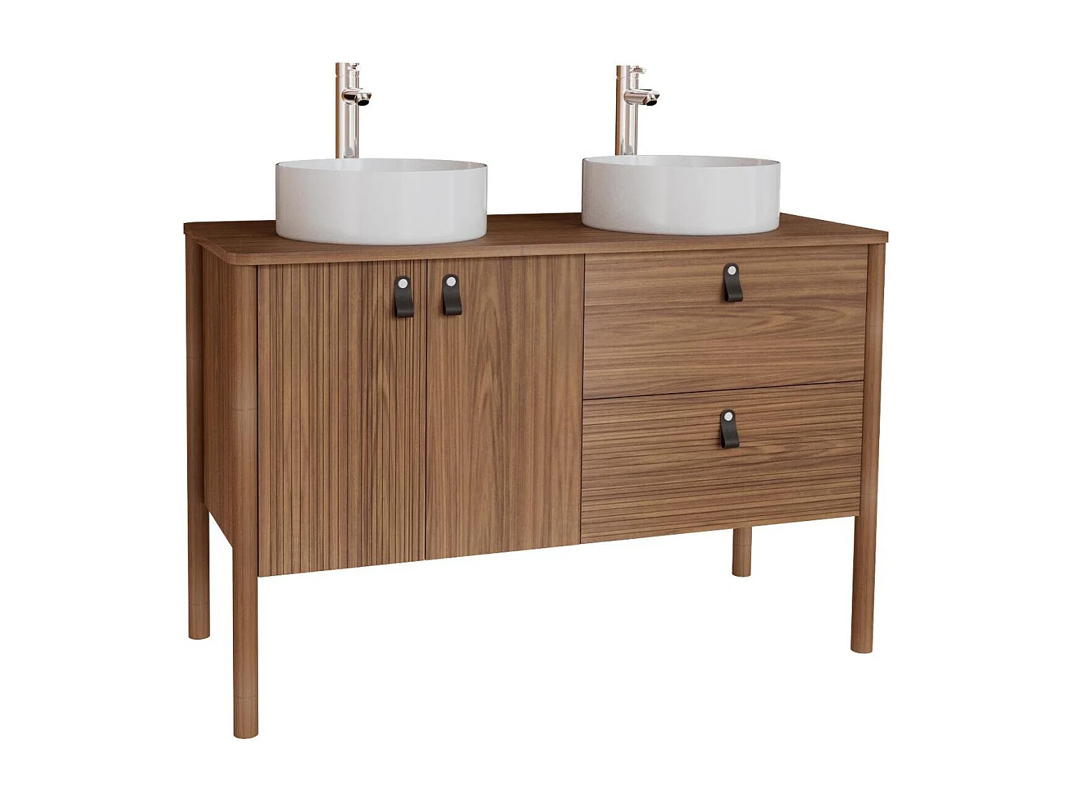 Conjunto mueble doble lavabo 120 cm + lavabos + grifos JOY