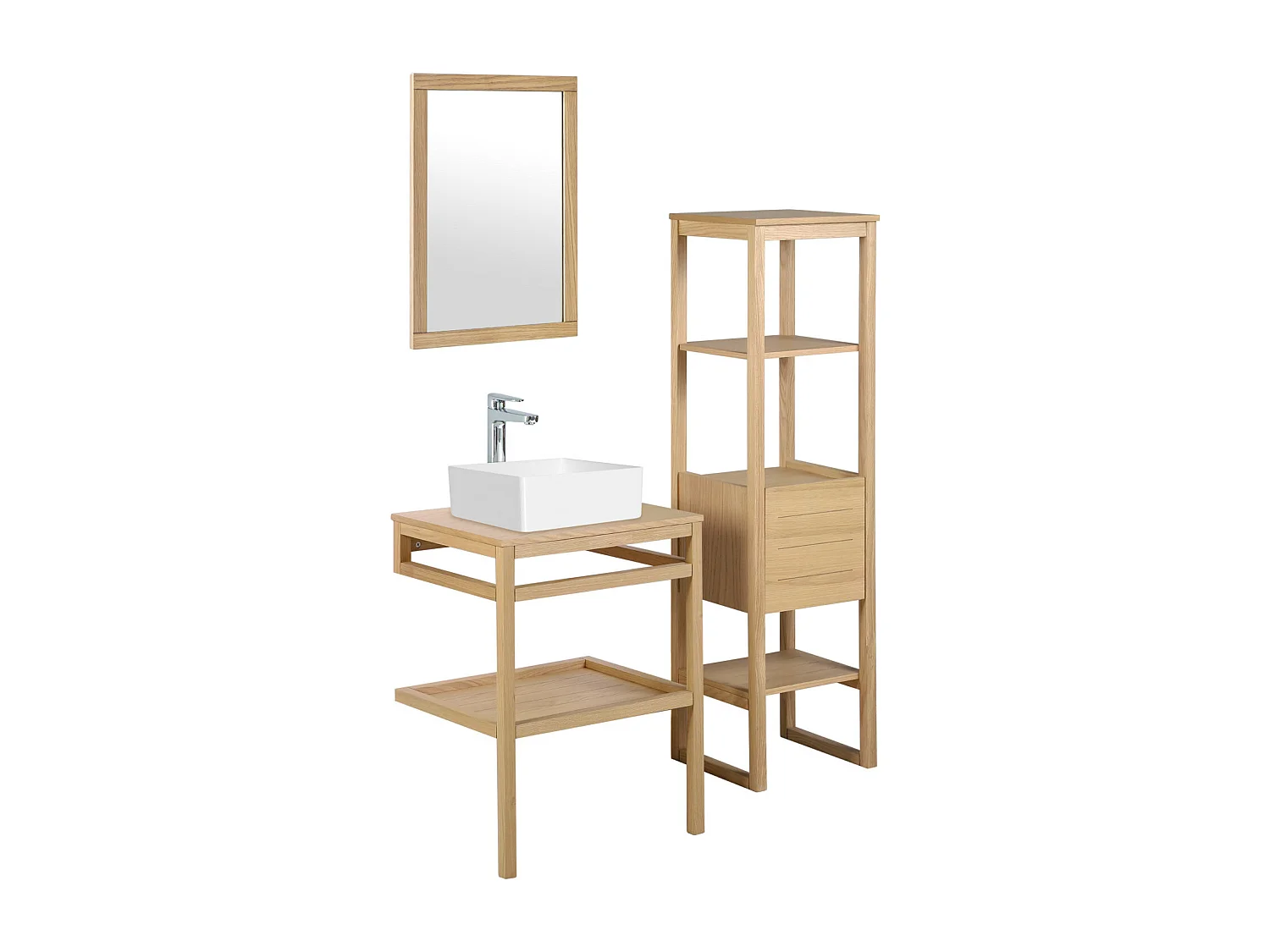 Einzelmöbel + Waschbecken + Spiegel + HOPP-Säule