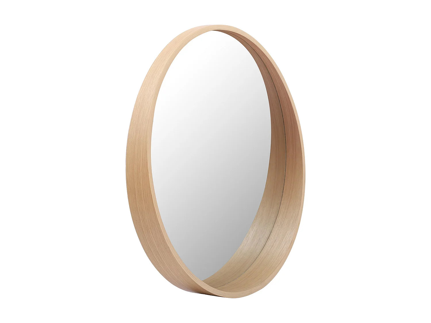 Meuble de Salle De Bain Chêne 120 cm ATOLL + 2 Miroirs Ronds en Bois VALI D60 cm