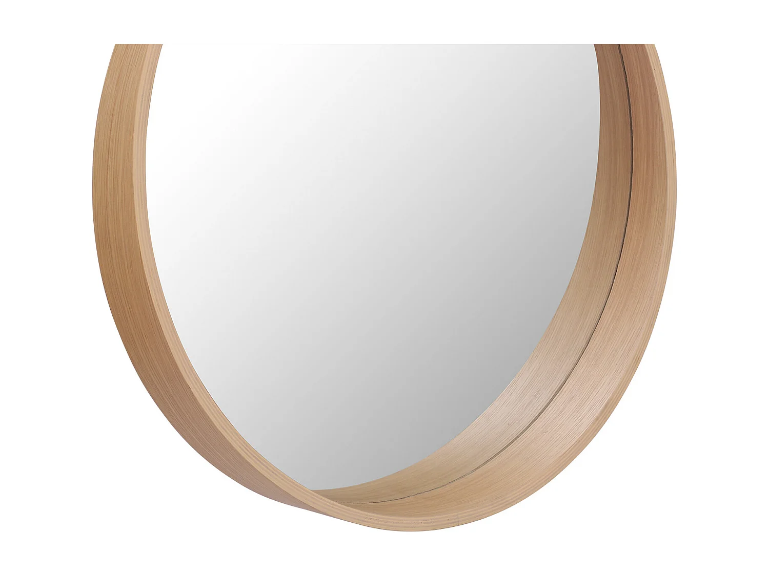 Meuble de Salle De Bain Chêne 120 cm ATOLL + 2 Miroirs Ronds en Bois VALI D60 cm