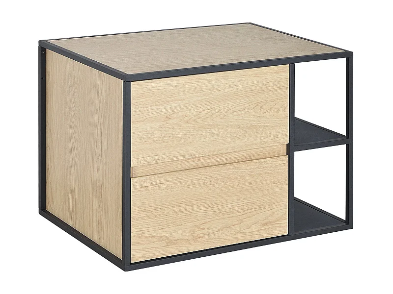 Lavabo individual roble y metal 70cm EDISSON