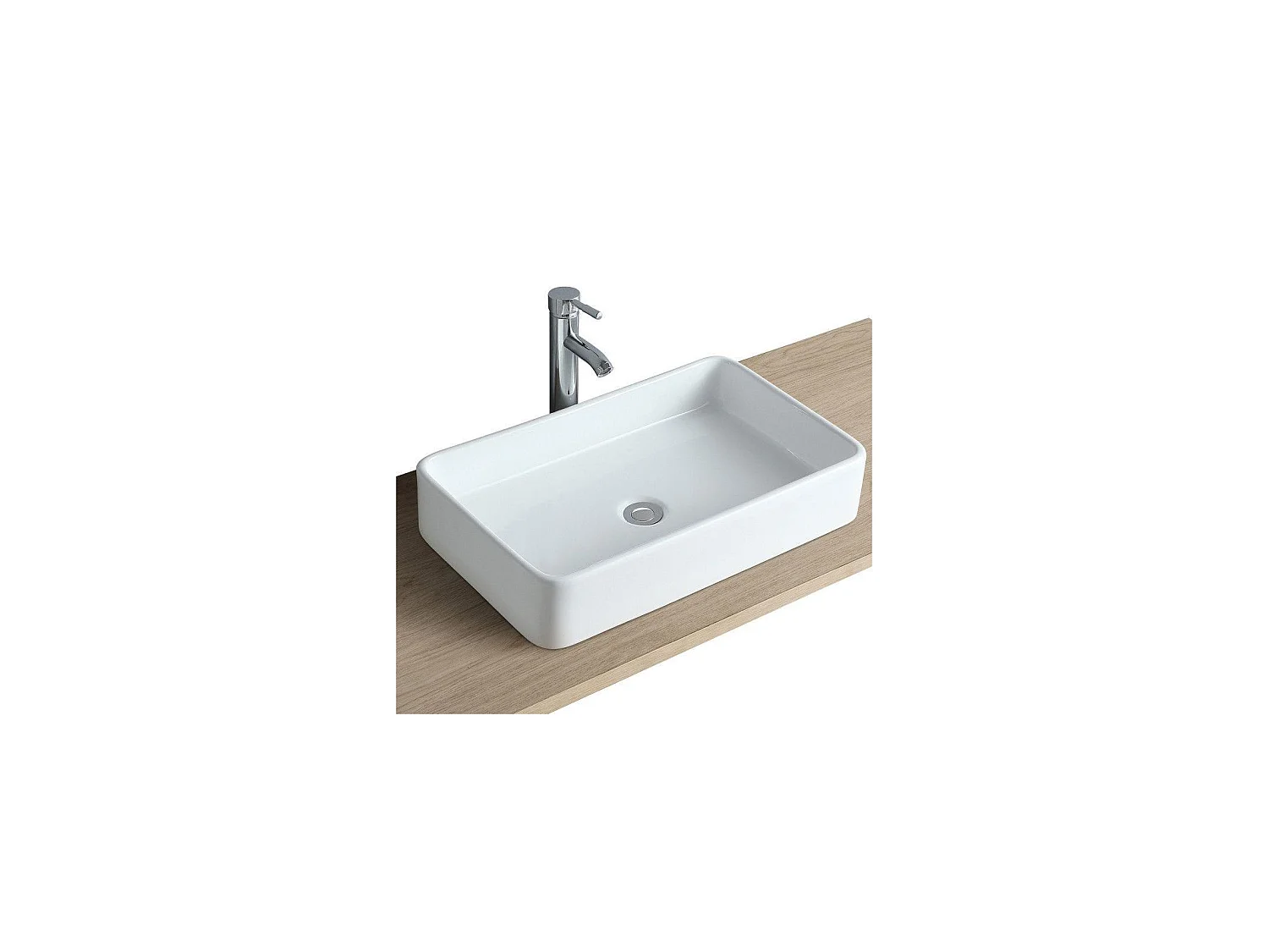 Enkele wastafelmeubelset 80 cm + wastafel + kraan + spiegel + SORRENTO kolom