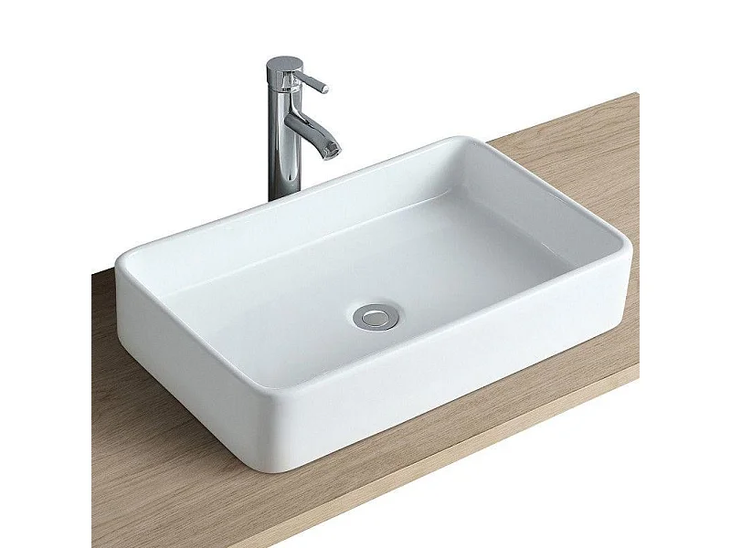 Enkele wastafelmeubelset 80 cm + wastafel + kraan + spiegel + SORRENTO kolom