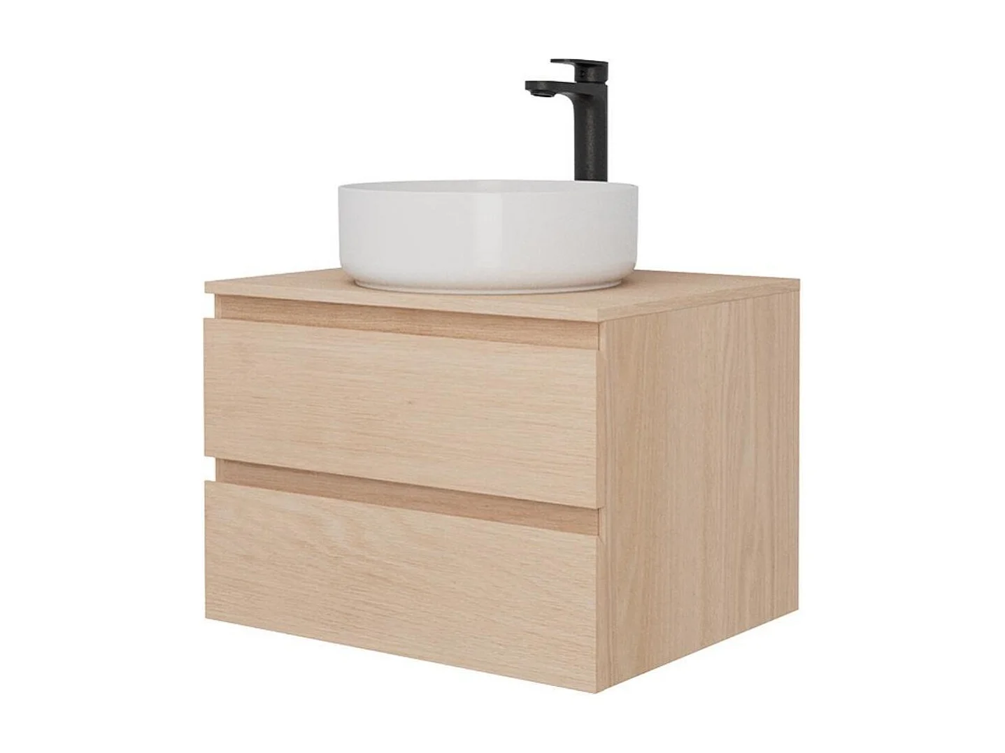 Conjunto mueble lavabo simple de 60 cm + lavabo + grifo SORRENTO
