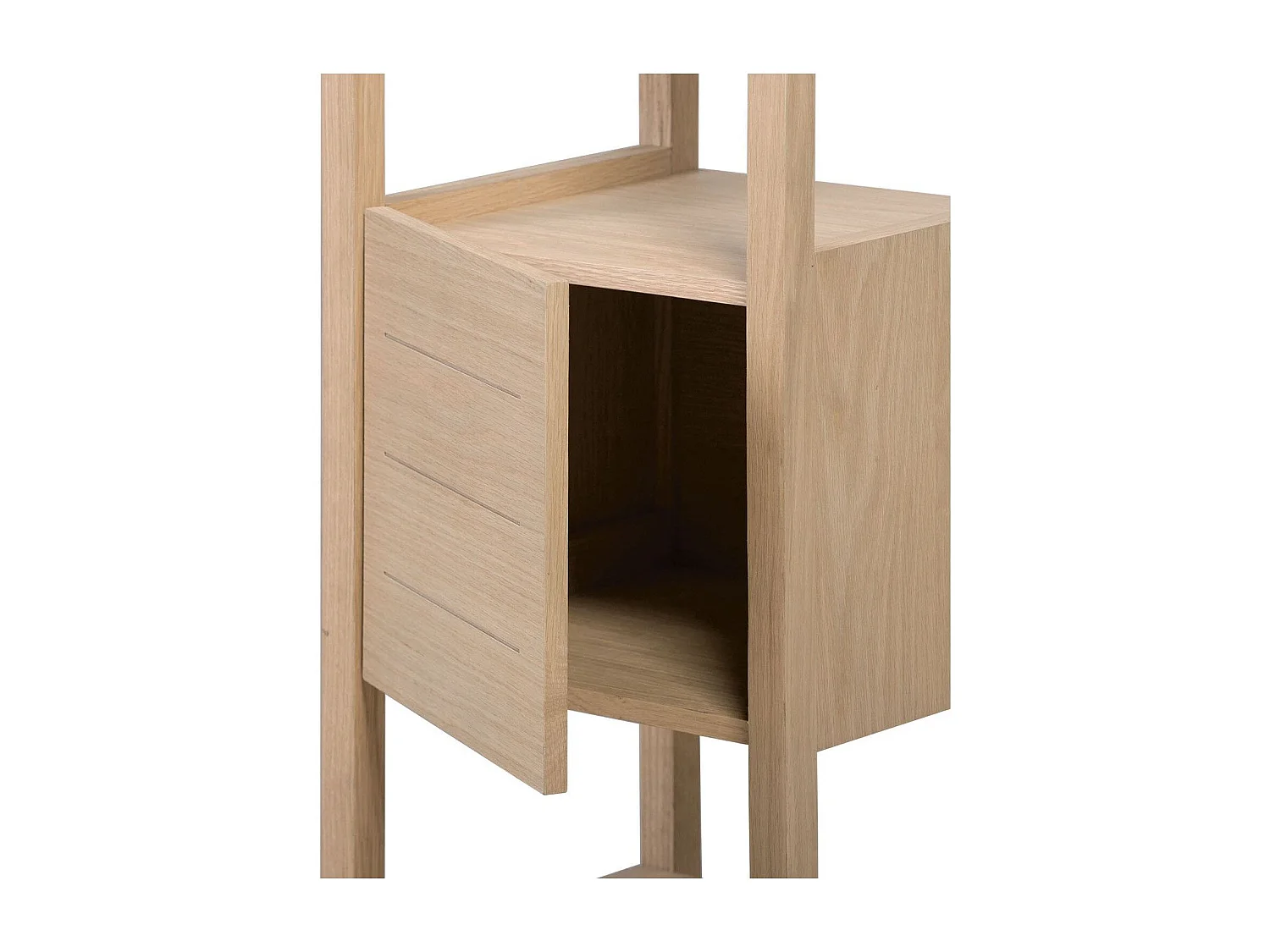 Meuble de Salle De Bain Chêne 70 cm + Colonne de rangement Chêne 145 cm ATOLL + Vasque carrée 36 cm