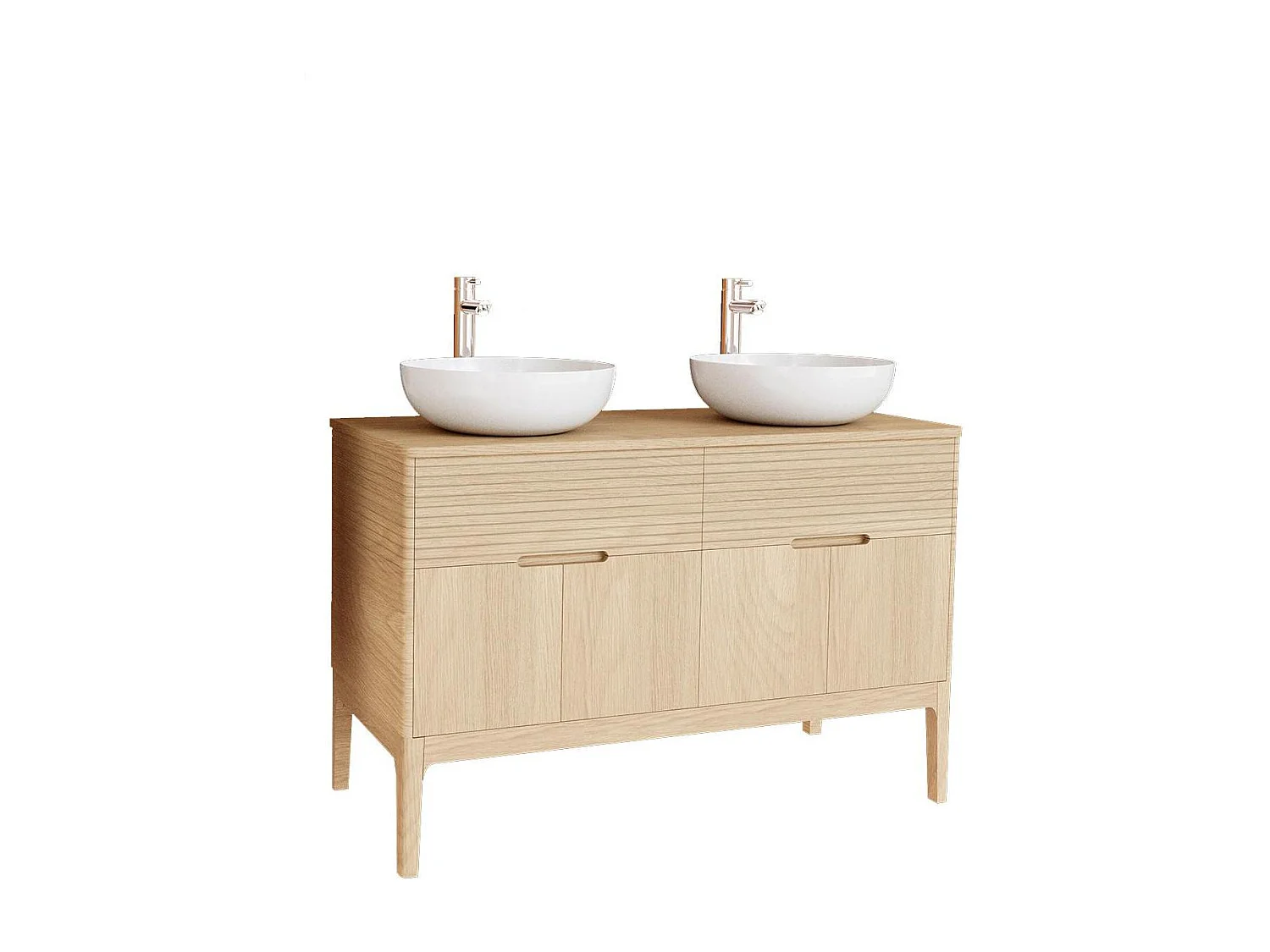 Mueble de lavabo doble + lavabo ALASKA