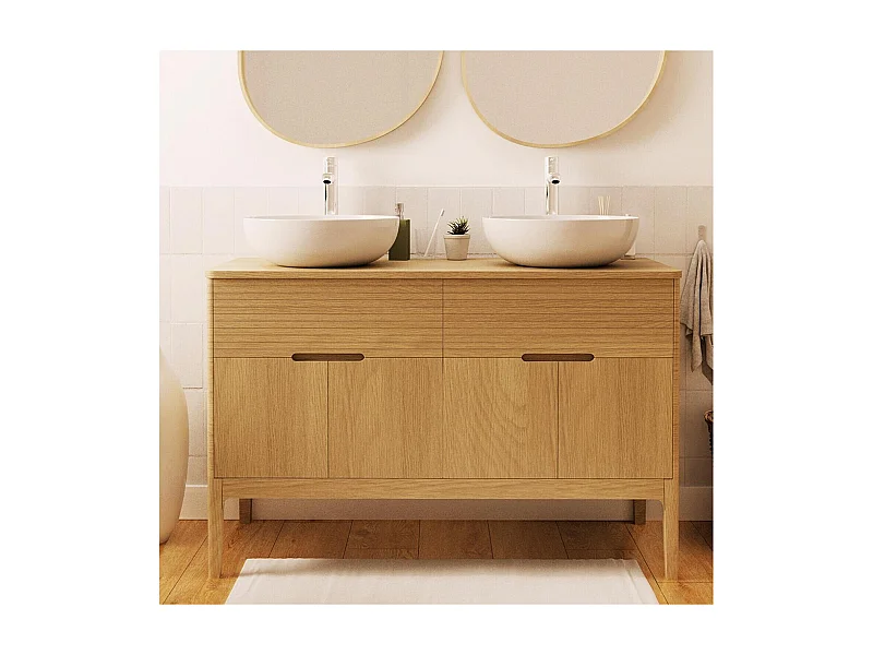 Mueble de lavabo doble + lavabo ALASKA