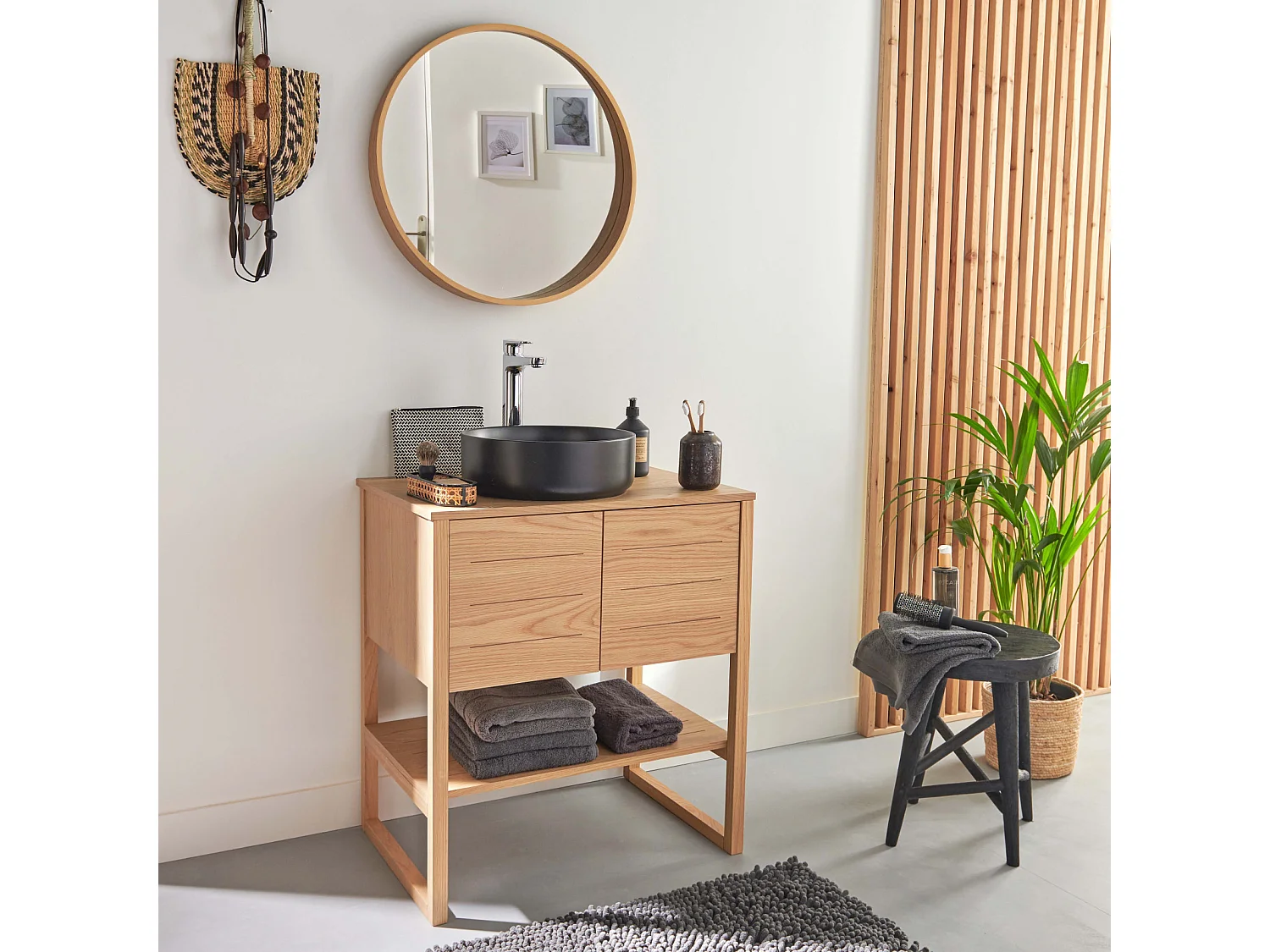 Einzelmöbel + Waschbecken + ATOLL-Spiegel