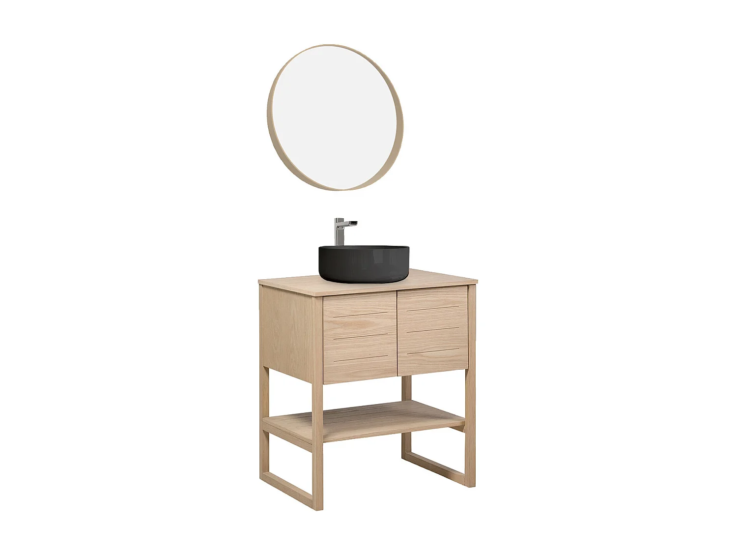 Enkele unit + wastafel + ATOLL-spiegel