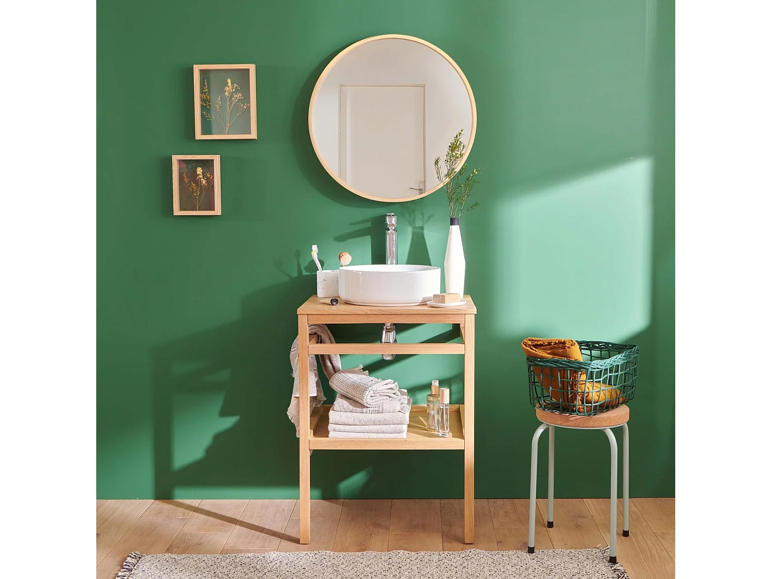 Einzelmöbel + Waschbecken + HOPP-Spiegel