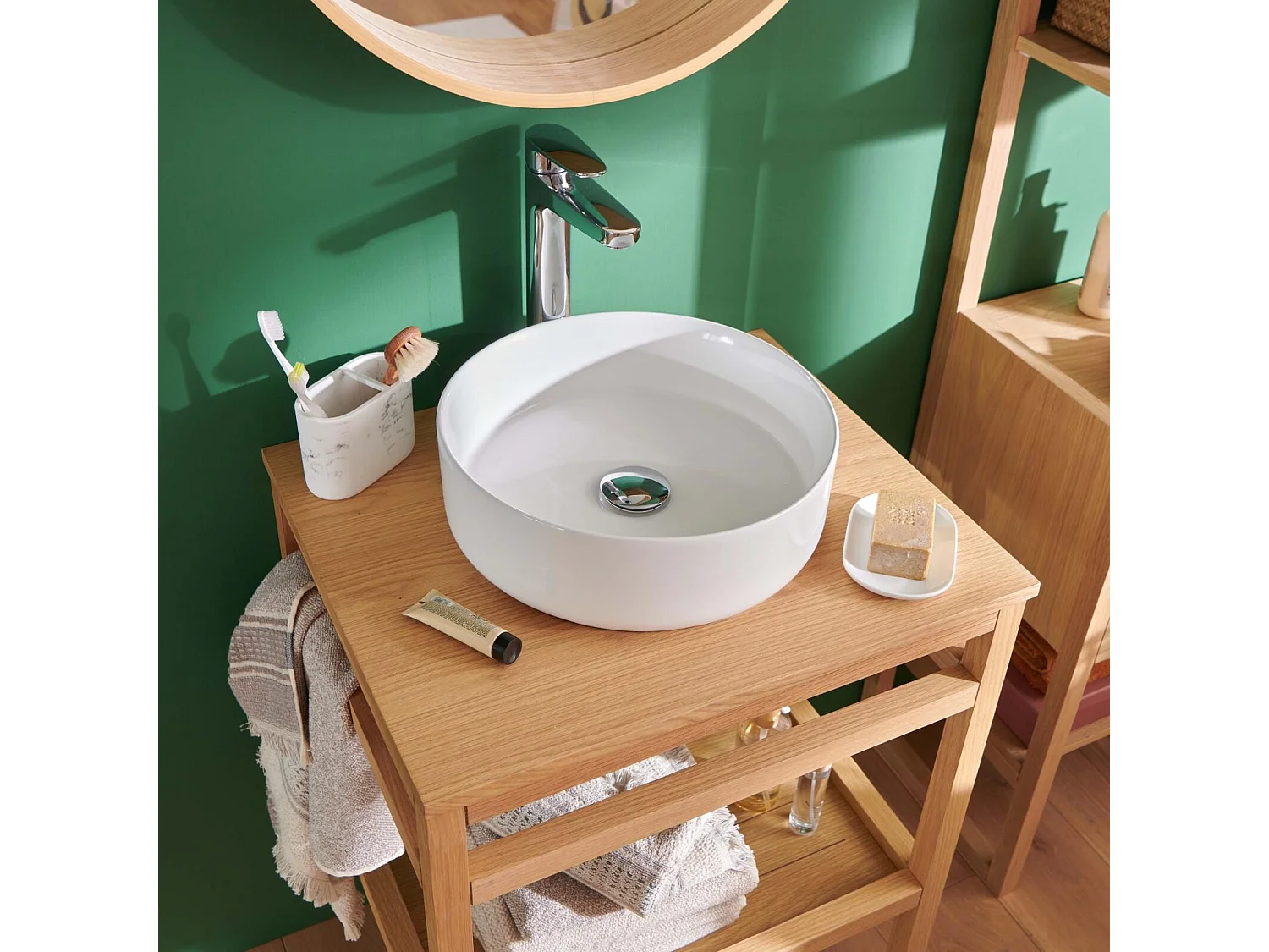 Einzelmöbel + Waschbecken + HOPP-Spiegel