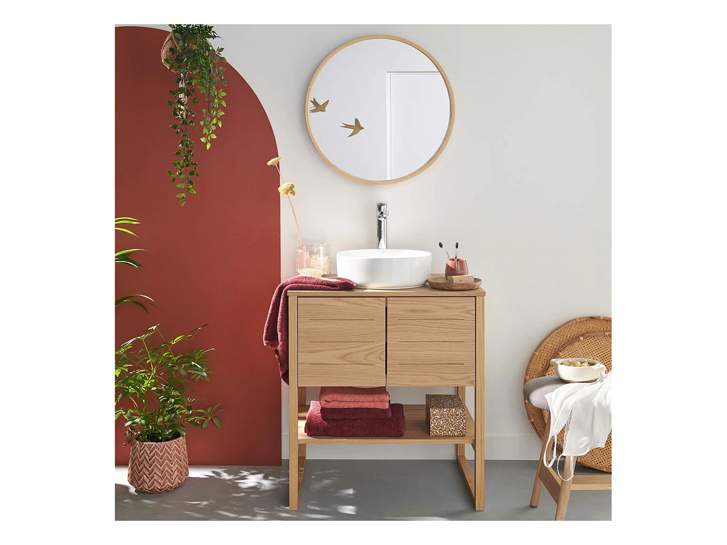 Mueble individual + lavabo + espejo ATOLL