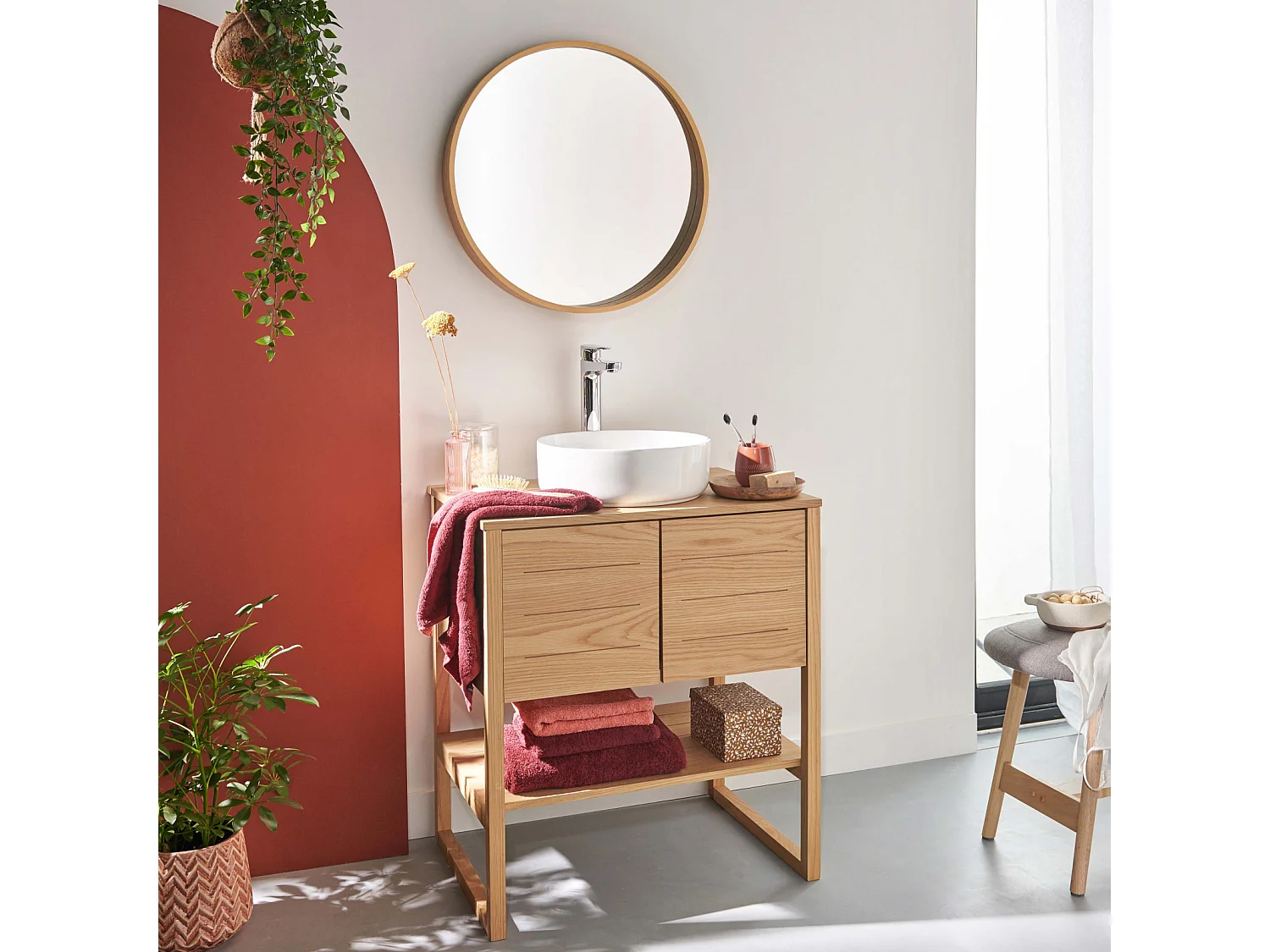 Enkele unit + wastafel + ATOLL-spiegel