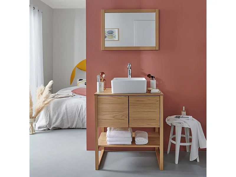 Mueble individual + lavabo + espejo ATOLL