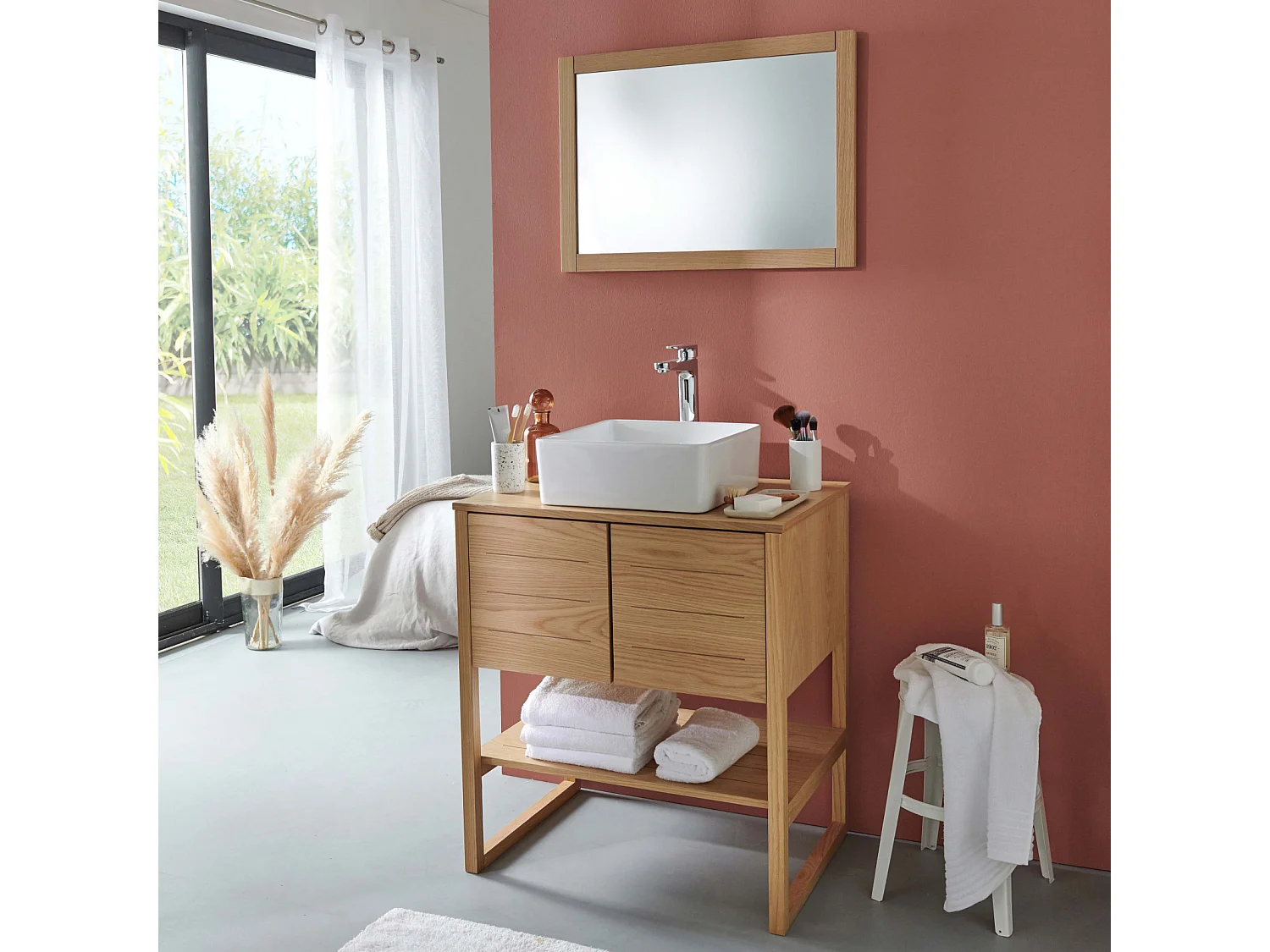 Enkele unit + wastafel + ATOLL-spiegel