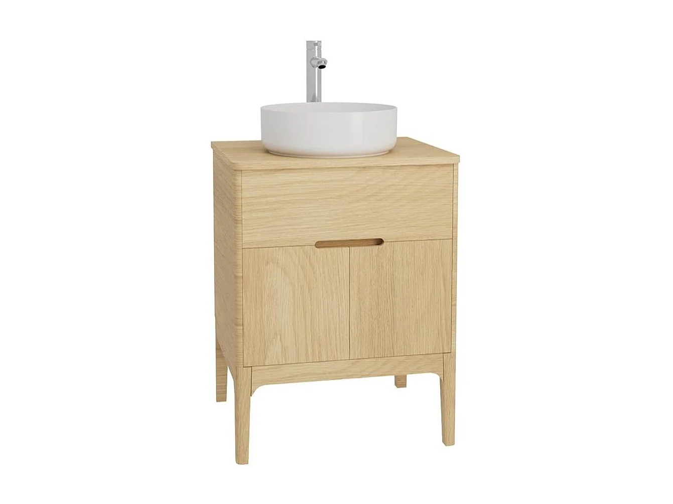 Conjunto mueble lavabo simple 60 cm + lavabo + grifo ALASKA
