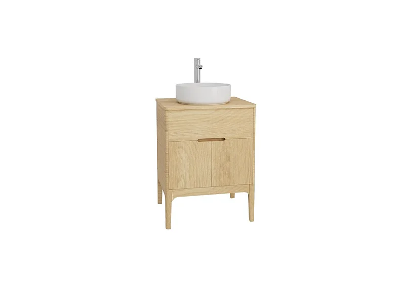 ALASKA wastafelmeubelset met enkele spoelbak 60 cm + wastafel + kraan